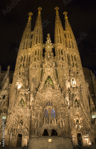 Barcelona - cathedral Sagrada la Familia in night