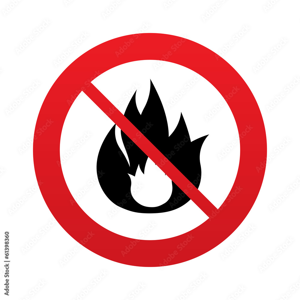 No Fire flame sign icon. Fire symbol. No Fire flame sign icon. Fire symbol.