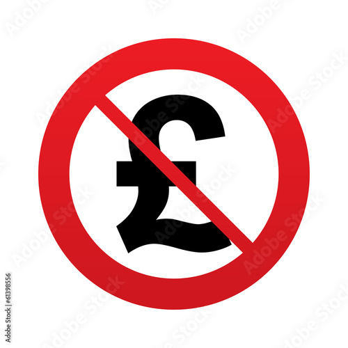 No Pound sign icon. GBP currency symbol.