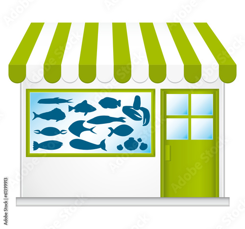 Fishmonger. Cute little green shop.