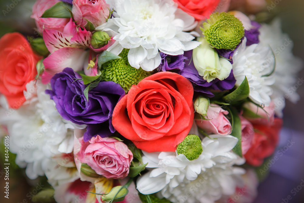 close up of wedding bouquet