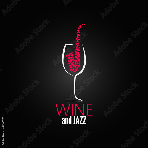 wine glass jazz design concept background