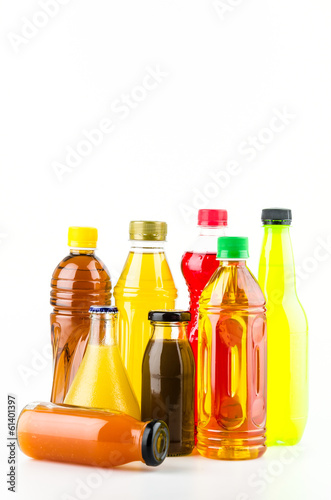 Soft bottle drink isolated white background