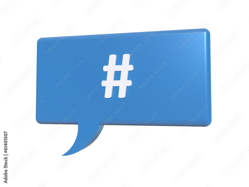 Fototapeta premium Blue Chat Box hashtag