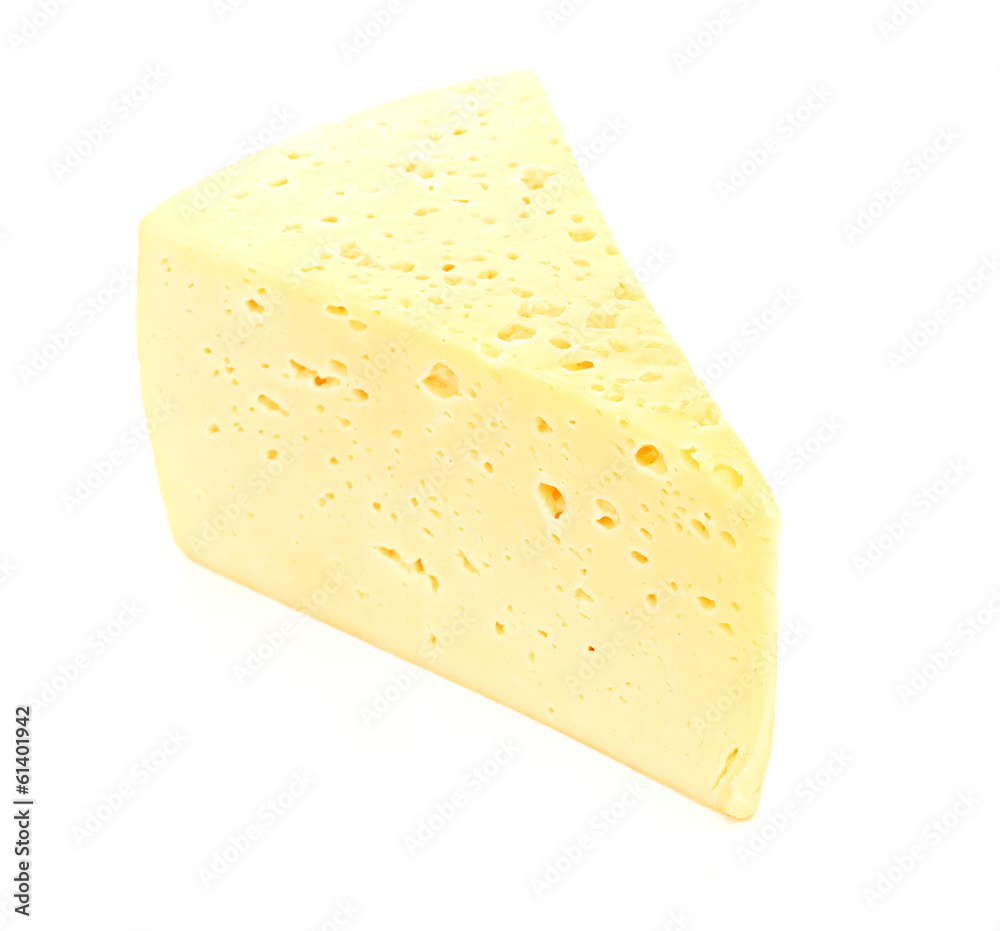 piece of cheese isolated on white