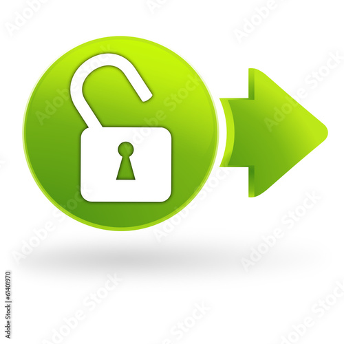 cadenas sur symbole web vert
