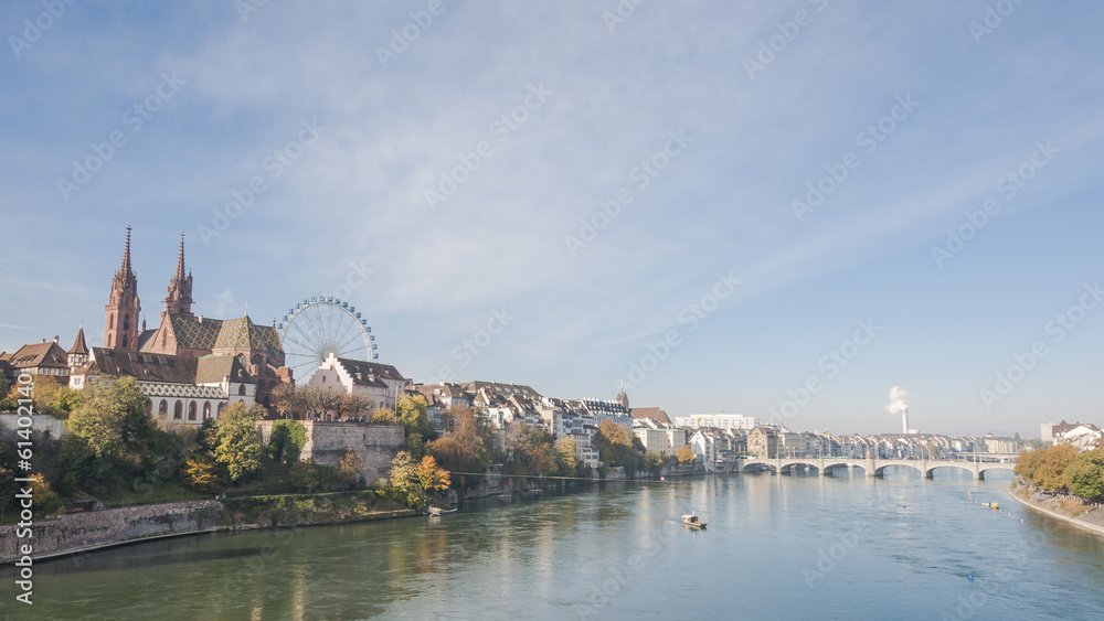 Basel, Altstadt, Rheinbrücke, Rhein, Münster, Herbst, Schweiz