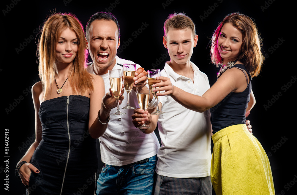 Group of young people with glasses of champagne Group of young people with glasses of champagne