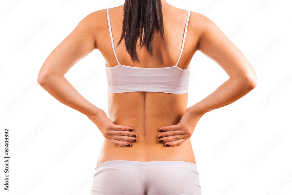 female body with back inflammation