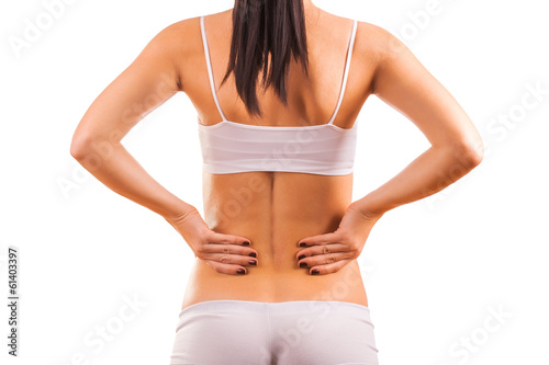 female body with back inflammation