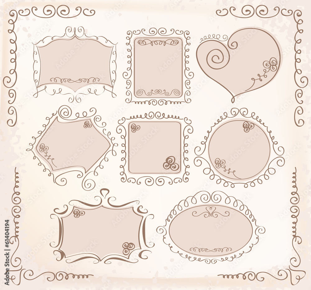 Vector Doodle frames collection