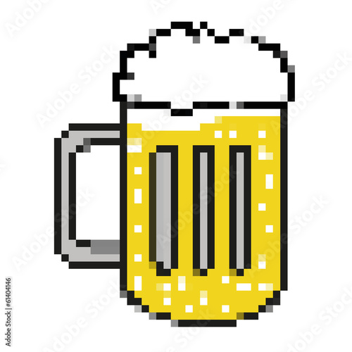 bier glas illustration icon retro 8bit vector style