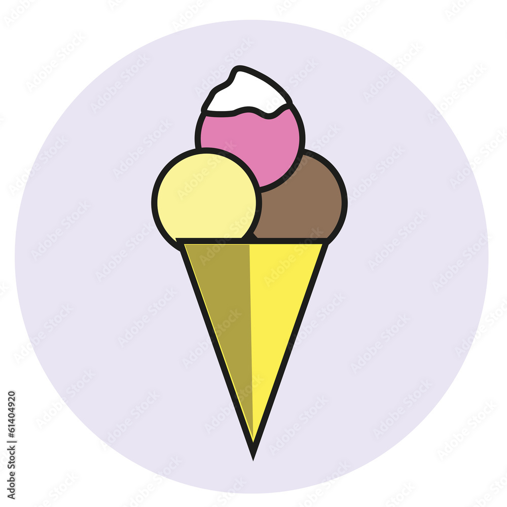 scoop of ice cream illustration isolated on white