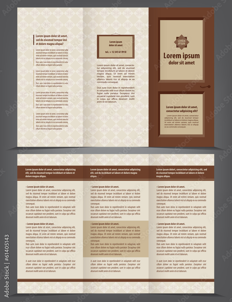 Fototapeta premium Threefold door business brochure template