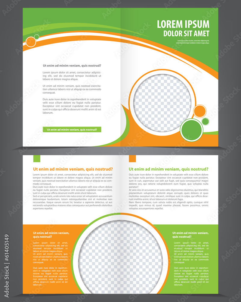 Vector empty bifold brochure template design Vector empty bifold brochure template design