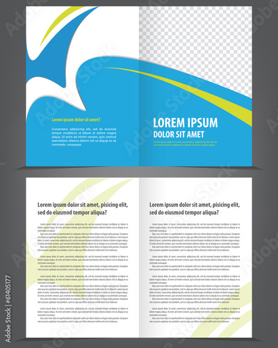 Vector empty bifold brochure template design