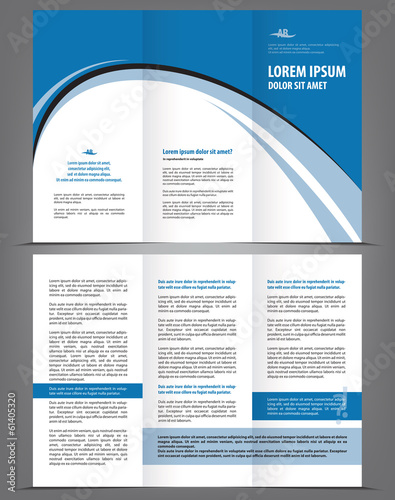 Vector empty trifold brochure template design