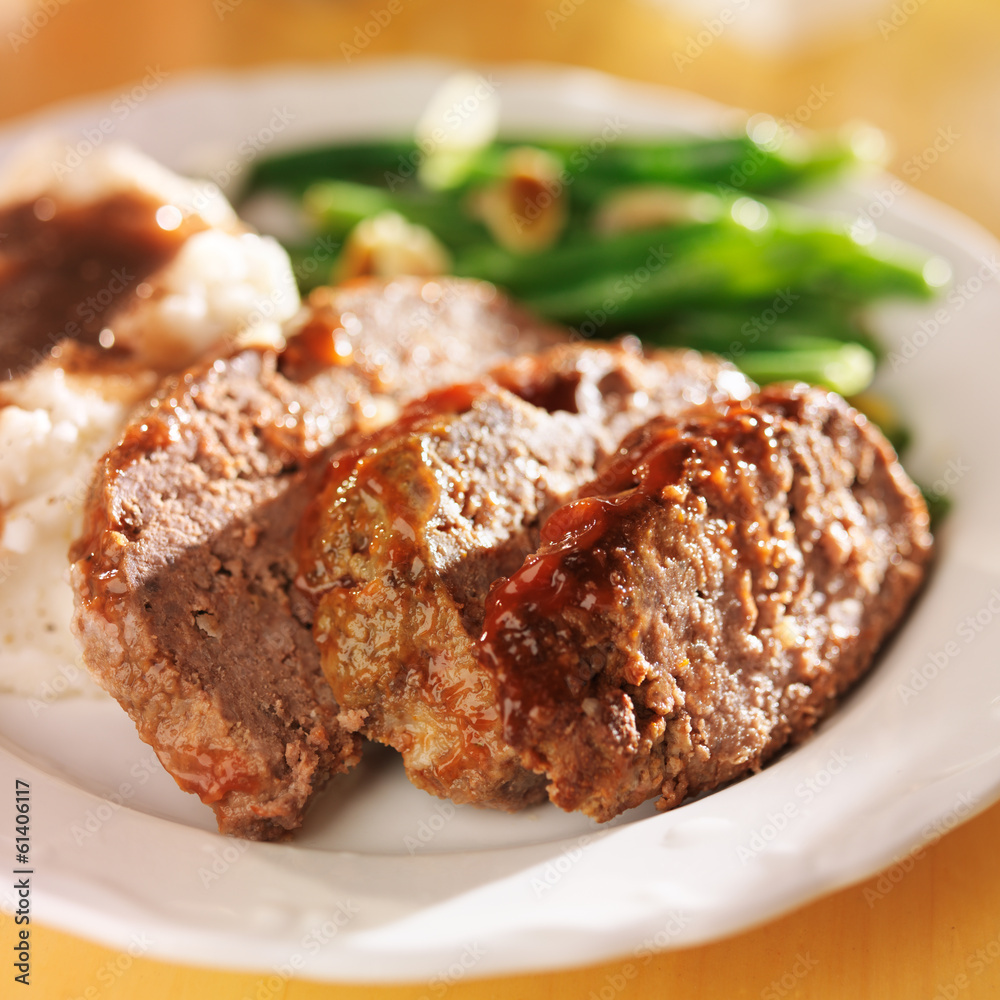 hearty meatloaf dinner with sides