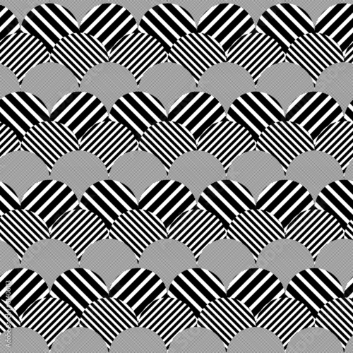 Abstract Striped Textured Geometric Vector Seamless Pattern