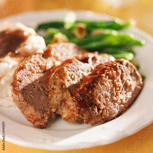 hearty meatloaf dinner with sides