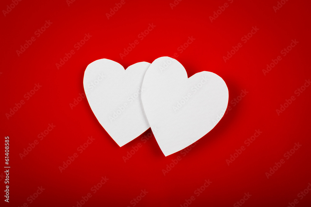 Paper heart shape symbol for Valentines day with copy space for