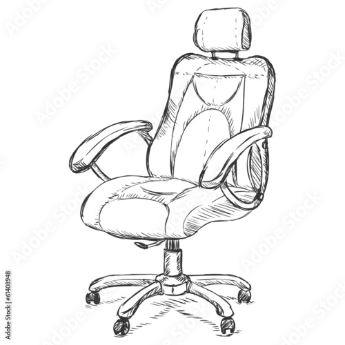 vector sketch illustration - office armchair