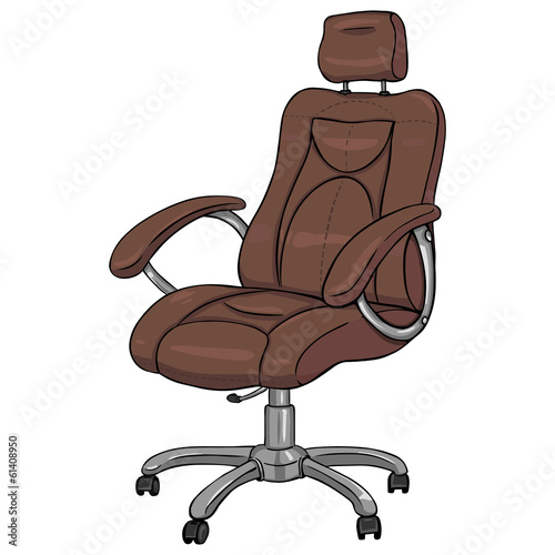 vector cartoon isolated brown office armchair