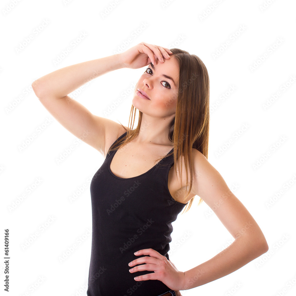 Isolated portrait of a beautiful young woman Isolated portrait of a beautiful young woman