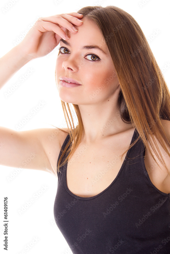 Isolated portrait of a beautiful young woman Isolated portrait of a beautiful young woman