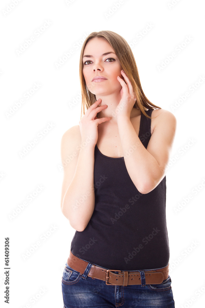 Isolated portrait of a beautiful young woman Isolated portrait of a beautiful young woman