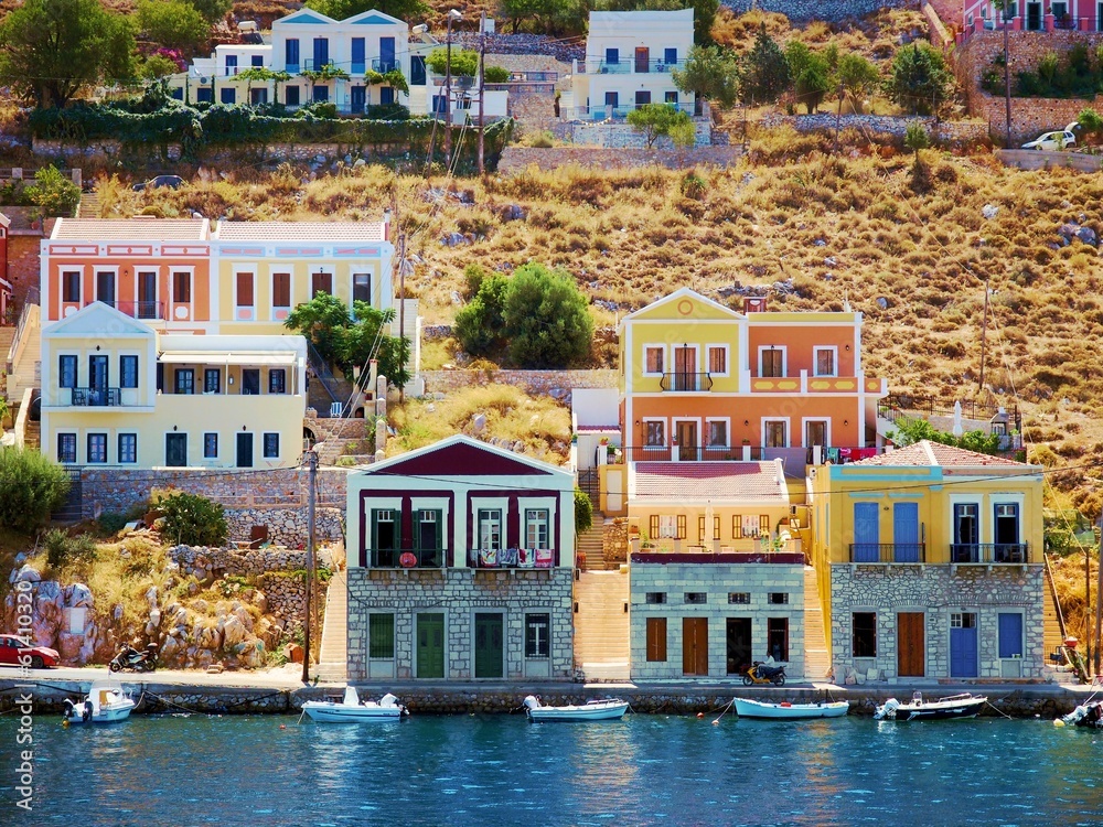 Colorful houses, Symi island, Greece