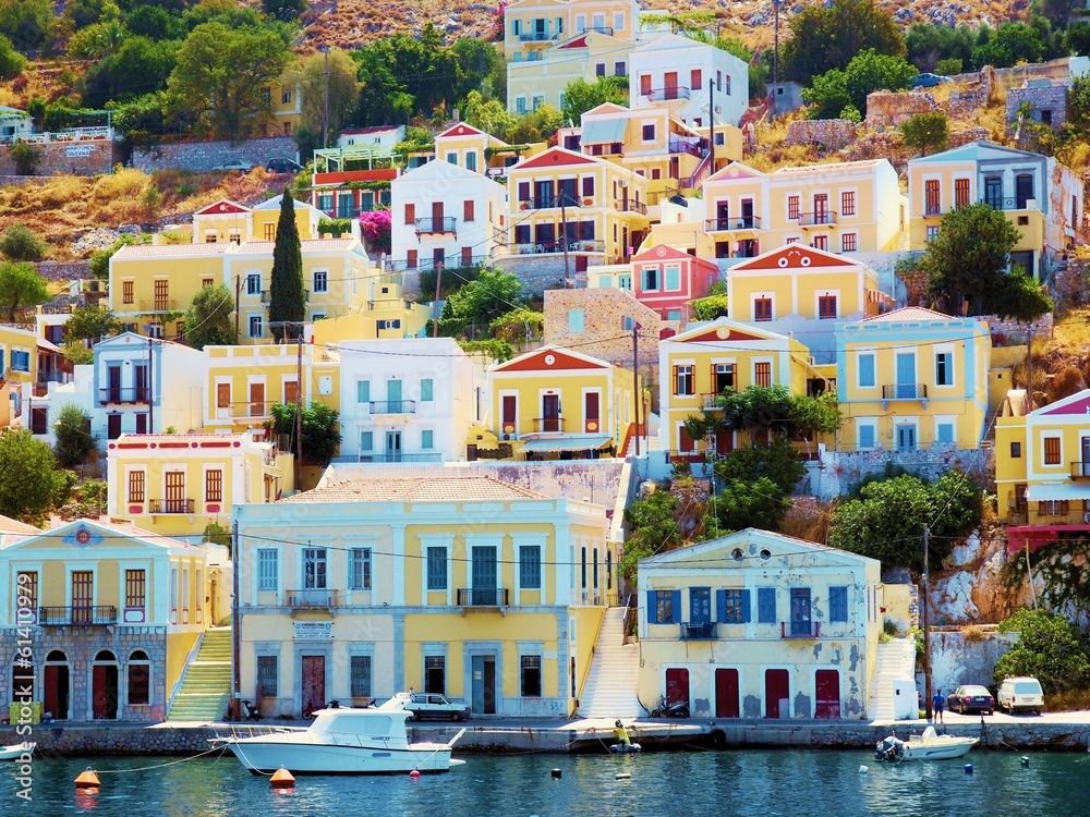 beautiful Greek island - Symi - obrazy, fototapety, plakaty 