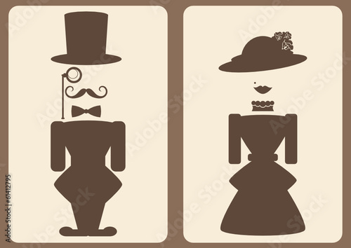 lady and gentleman abstract symbols