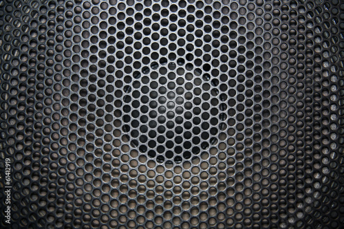 loudspeaker grid with round openings
