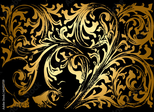 Hintergrund aus goldenen Oranementen