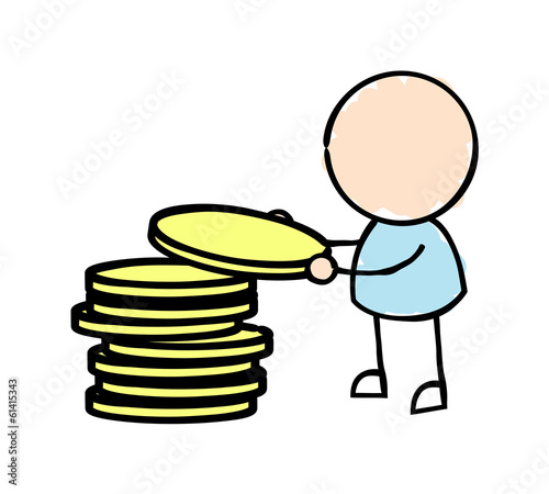 Man Stacking Coins