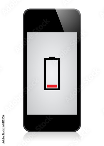 Smartphone mit niedrigem Akkustand