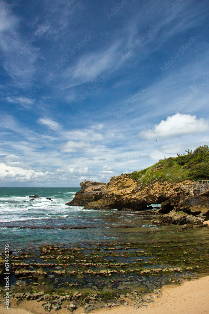 beautiful sky over bay of Biscay, Biarritz