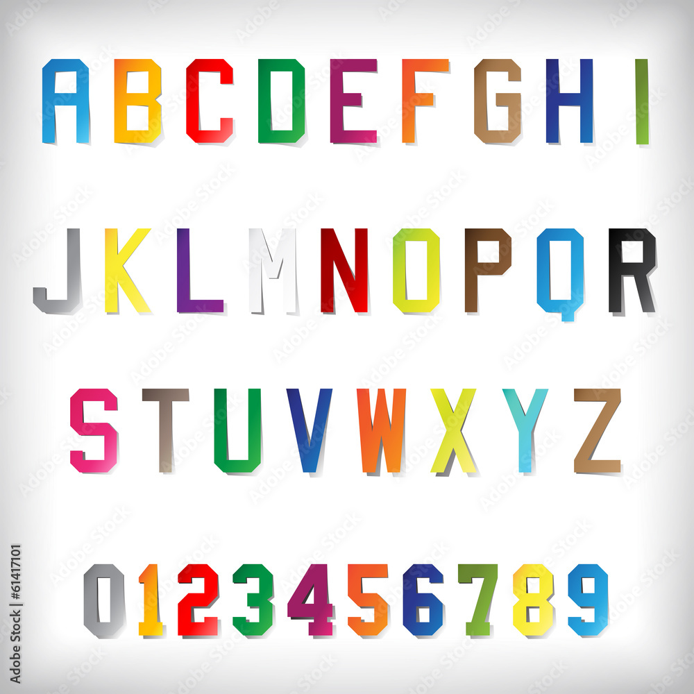 Vector Paper Alphabet Set