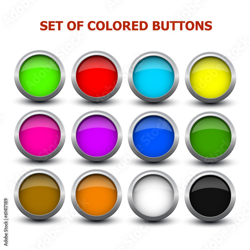 Free Download set of colored buttons - GFXLoad