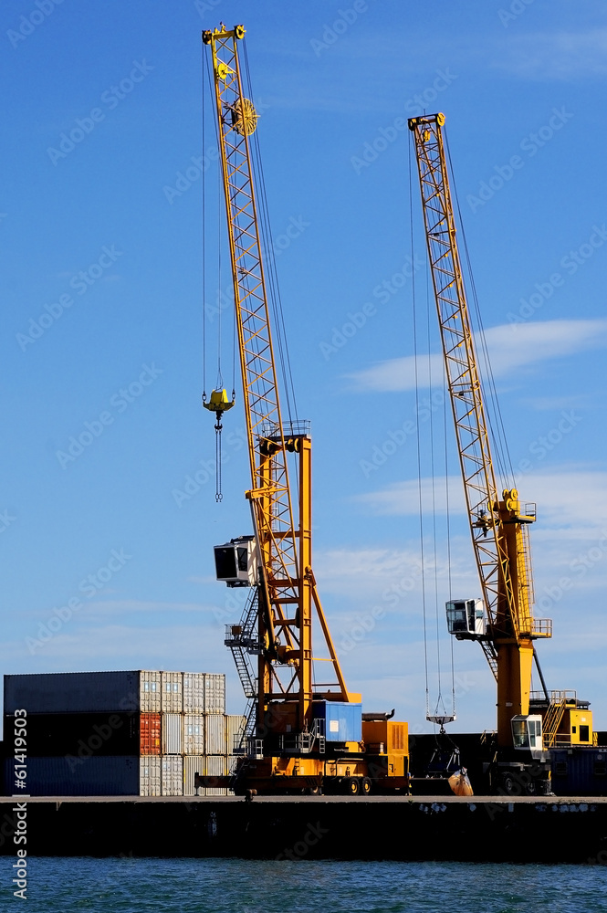 loading cranes by the sea