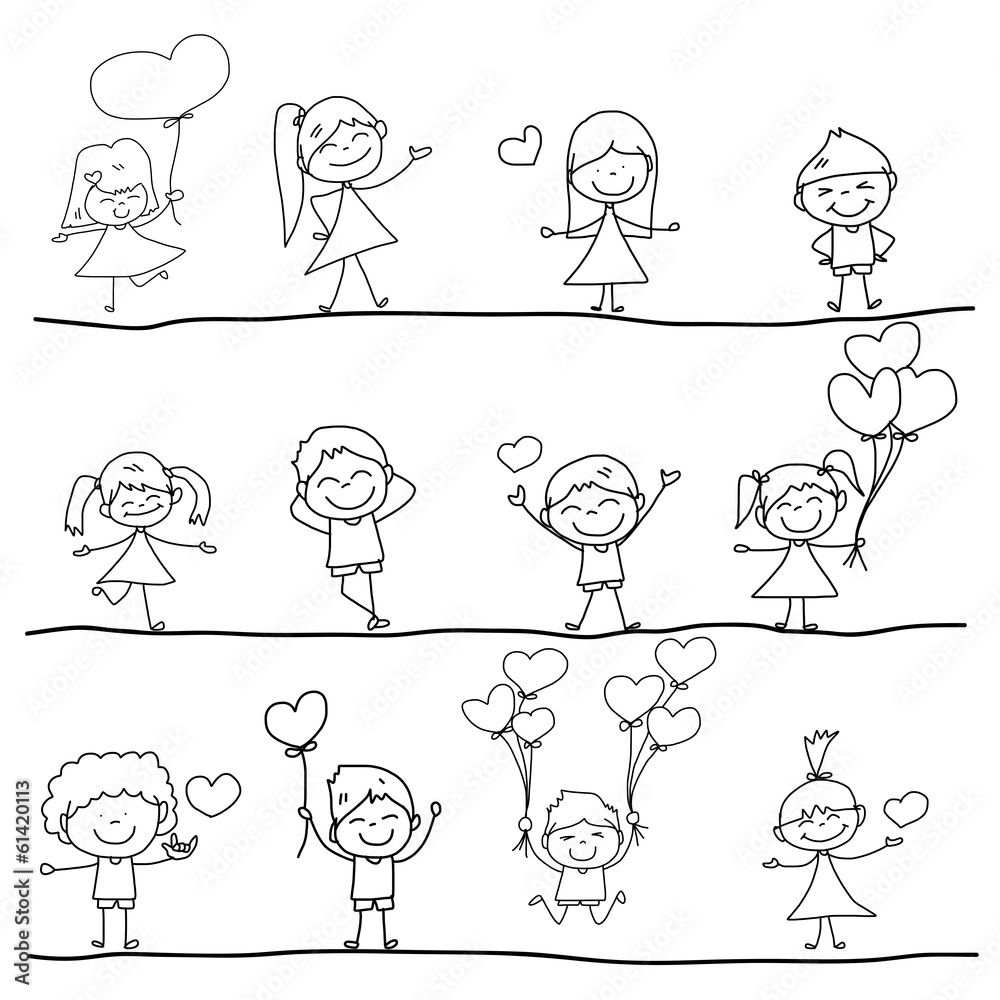 cartoon hand-drawn love cartoon hand-drawn love