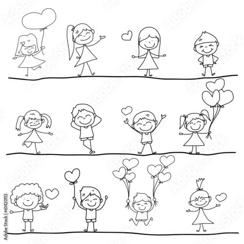 cartoon hand-drawn love
