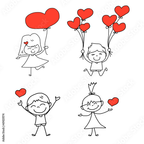 cartoon hand-drawn love