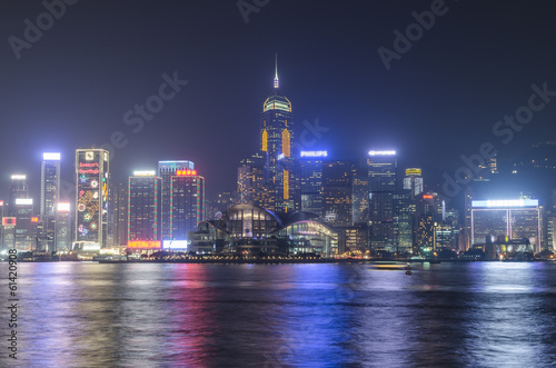 Fototapeta Naklejka Na Ścianę i Meble -  Victoria harbour at night in Hong Kong