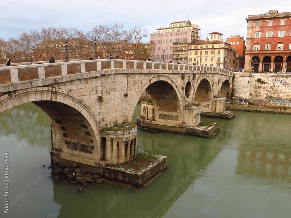 Bridge Ponte Sisto in Rome, Italy.