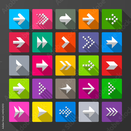 25 arrows icons, signs. Lon...