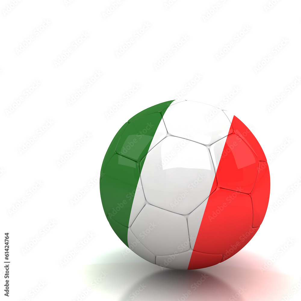 Italy soccer ball isolated white background