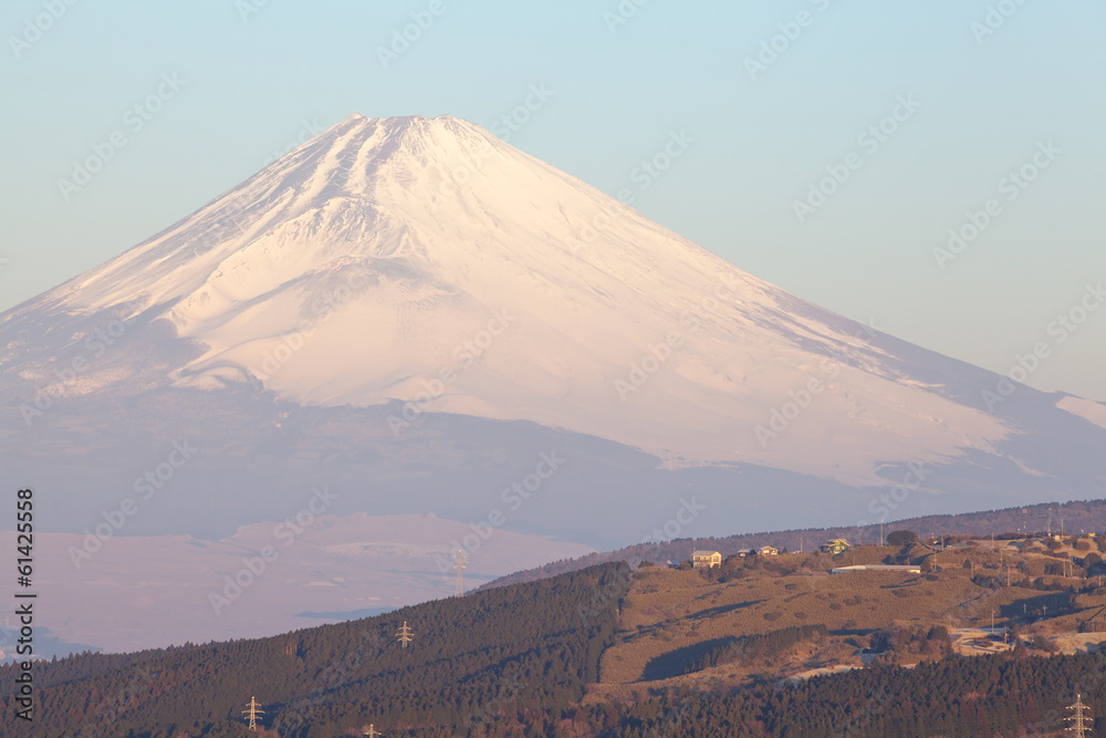Mountain Fuji in winter season from Izu Kanagawa prefecture