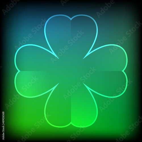 Abstract green neon clover